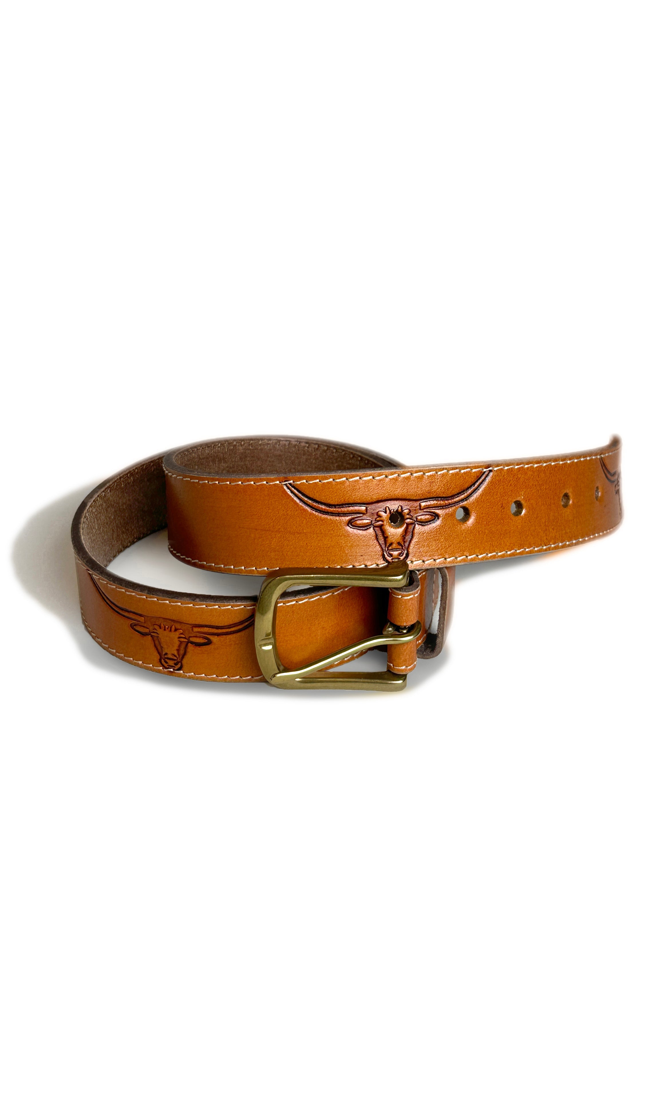 Premium Leather belt with tooled longhorns for Country Chic – KMA