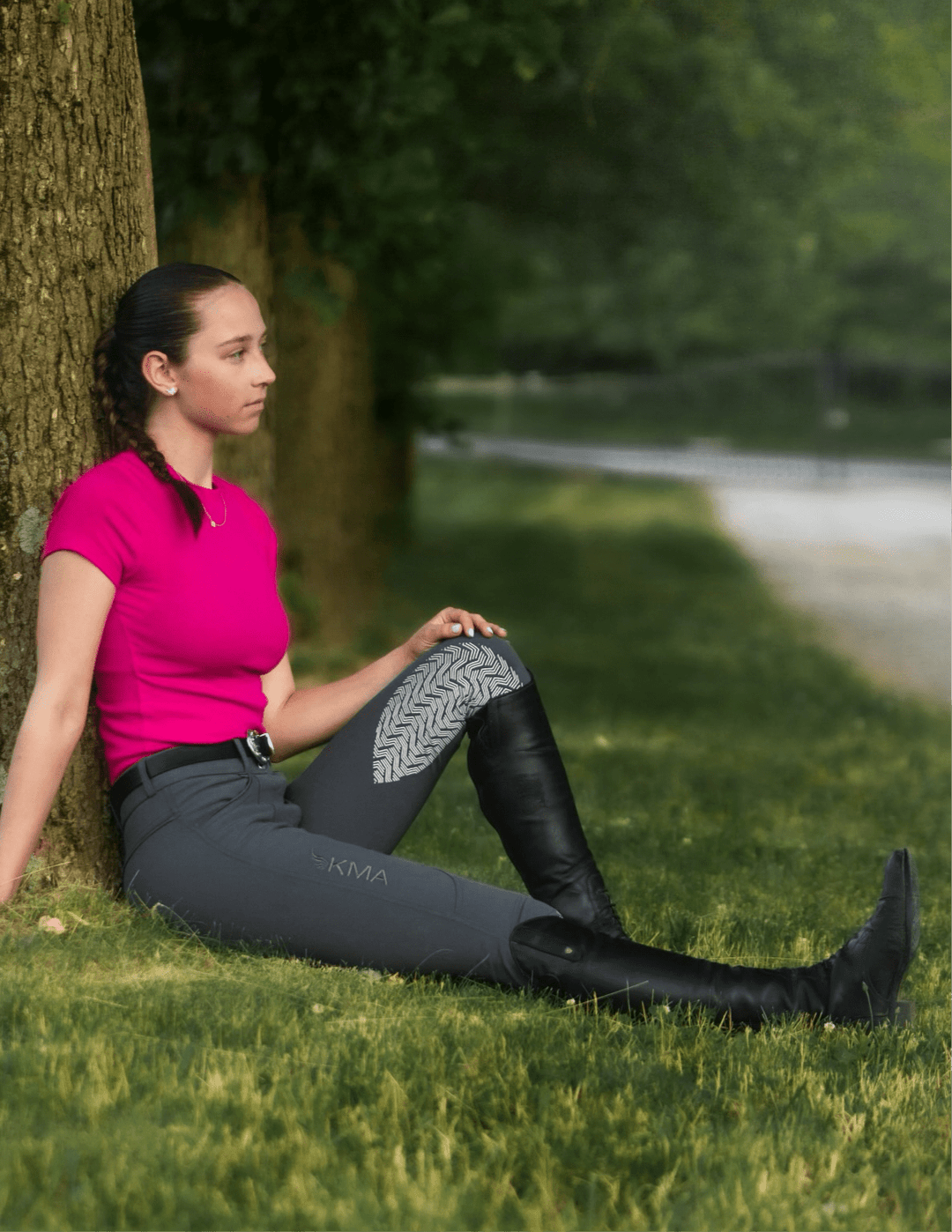KMA Equestrian Breeches Cassidy Knee Patch - Steel 4