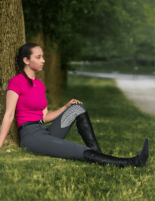 KMA Equestrian Breeches Cassidy Knee Patch - Steel 4