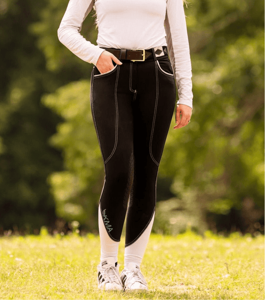 KMA Equestrian Breeches Naomi Knee Patch - Black 2