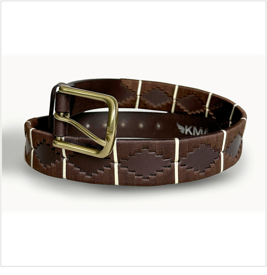 Classic Havana Leather Polo Belt  - Java