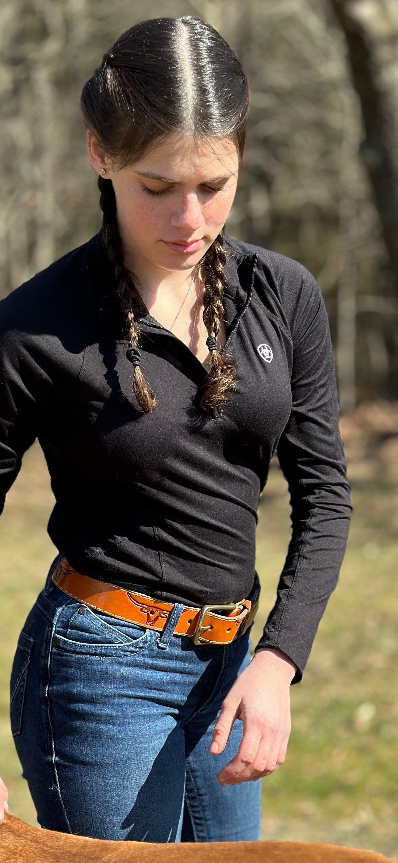Premium Leather belt with tooled longhorns for Country Chic – KMA