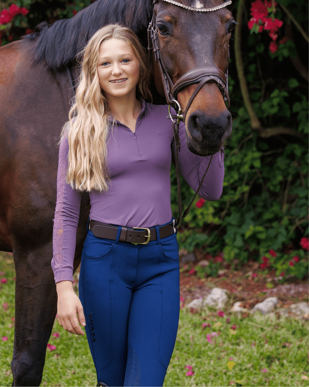 KMA Equestrian Breeches Cassidy Knee Patch - Lapis 2