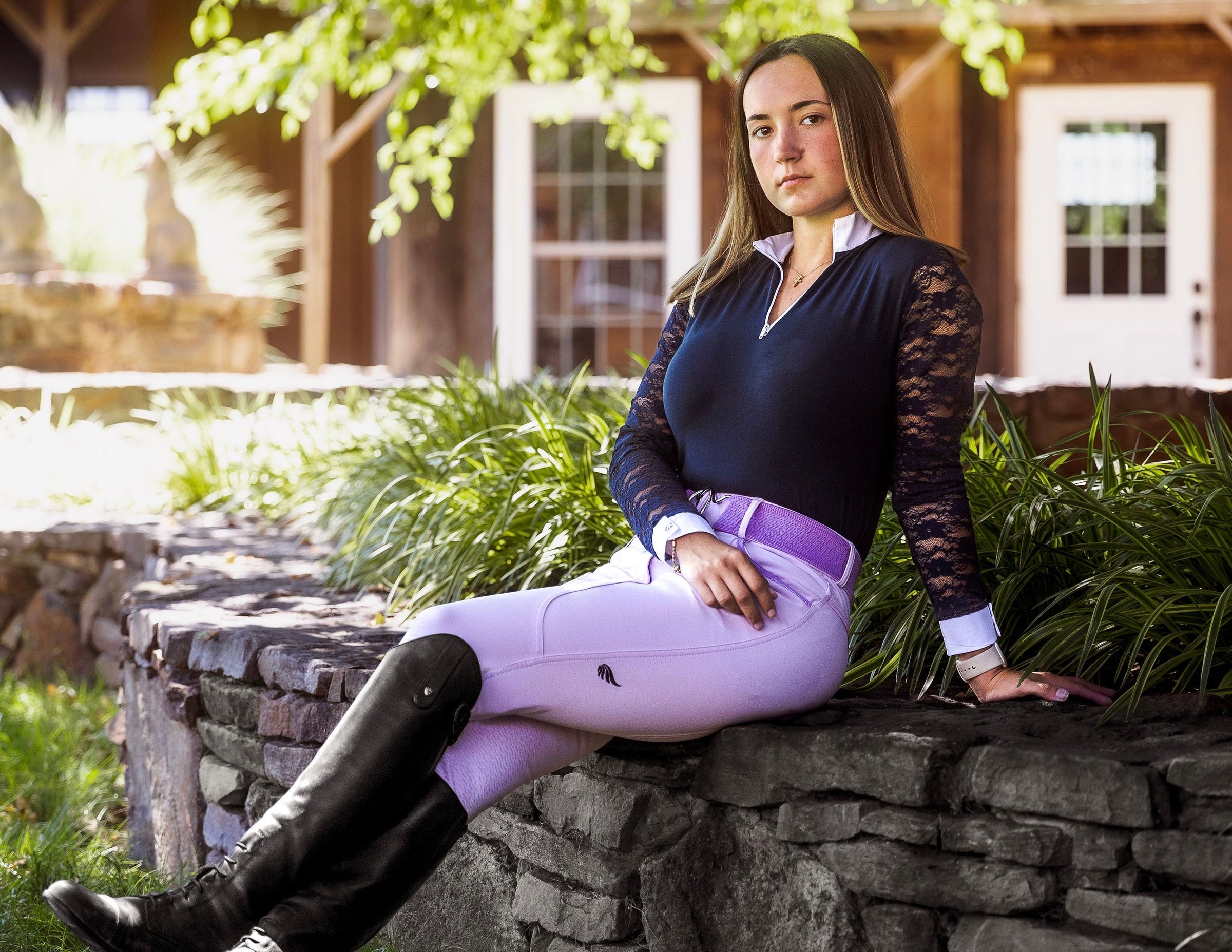 KMA Equestrian Classic Knee Patch Lilac 8