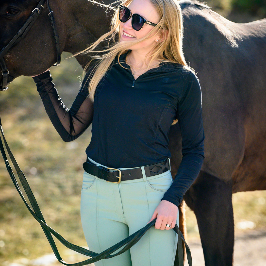 KMA Equestrian KMA Havana Leather Polo Belt Obsidian 4